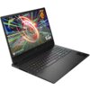 Laptop z kolorowym ekranem wyświetlającym dynamiczną grafikę z gry, z widocznymi napisami "GAME PASS" i "HI-FI RUSH". Klawiatura jest podświetlana, a obudowa ma nowoczesny design.