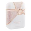 Biały flakon perfum z różowozłotymi, heksagonalnymi wzorami i napisem "LE PARFAIT POUR FEMME EAU DE PARFUM". Na środku znajduje się okrągłe logo z napisem "ARMAF".