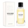 Na zdjęciu widoczna jest butelka wody toaletowej oraz pudełko z napisem "XERYUS ROUGE GIVENCHY". Na pudełku znajduje się również napis "EAU DE TOILETTE 100 ML 3.3 FL OZ".