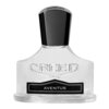 Przedstawiono flakon perfum o nazwie "Creed Aventus" z czarnym korkiem. Na butelce widoczne są wytłoczone napisy "CREED" oraz "AVENTUS".