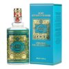 Butelka i pudełko wody kolońskiej "4711 Original Eau de Cologne" o pojemności 200 ml, bez sprayu. Na opakowaniu i etykiecie butelki widnieje napis "Echt Kölnisch Wasser" oraz "Original Eau de Cologne".