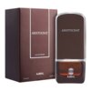 Brązowe opakowanie i flakon perfum z napisem "ARISTOCRAT" oraz "EAU DE PARFUM" na opakowaniu, a na flakonie widoczne jest logo i napis "AJMAL". Pojemność perfum to 75 ml, co jest zaznaczone na opakowaniu.
