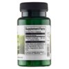 Zielona butelka z czarną zakrętką zawiera etykietę z napisem "Supplement Facts" oraz informacjami o składzie, w tym "Garcinia cambogia 80 mg" i "5:1 extract (fruit)". Na dole etykiety znajduje się informacja o dystrybutorze: "Distributed by Swanson Health Products, Fargo, ND 58104 USA 1-800-437-4148".