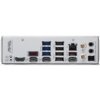 Tył płyty głównej z różnorodnymi portami, w tym HDMI, USB-C, USB 3.0, USB 2.0, Ethernet oraz złączami audio. Widoczne jest logo "MAG MSI ARSENAL GAMING" oraz oznaczenia portów takie jak "USB 10G" i "WiFi".