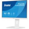 Biały monitor z niebieskim ekranem, na którym widnieje logo "iiyama" oraz napis "ProLite XUB2293HSU". Na ekranie znajdują się także informacje: "21.5” 54.5 cm", "IPS", "1920x1080", "15cm", "2x2W".