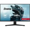 Monitor marki iiyama z serii G-Master G2471HS-B1 o przekątnej 23.8 cala, rozdzielczości 1920x1080 pikseli, technologii IPS, częstotliwości odświeżania 240 Hz i czasie reakcji 0.3 ms, z logo NVIDIA G-SYNC Compatible oraz oznaczeniem "RED EAGLE". Na ekranie widoczna jest grafika przedstawiająca futurystyczny hełm.