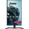Monitor z logo "iiyama" na górze ekranu, poniżej napis "G-Master GB2471HS" oraz grafika z futurystycznym motywem. Na ekranie widoczne są informacje: "24” 60.5cm 1920x1080 FAST IPS", "240Hz 0.3ms", "NVIDIA G-SYNC Compatible" oraz czerwony pasek z napisem "RED EAGLE™".