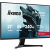 Monitor z widocznym logo "iiyama" oraz napisami: "G-Master G2771HS", "27” 68.5cm", "FAST IPS 1920x1080", "240Hz 0.4ms", "NVIDIA G-SYNC COMPATIBLE", "RED EAGLE". Na ekranie znajduje się grafika przedstawiająca futurystyczną postać.