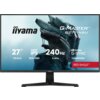 Monitor z widocznym logo "iiyama" oraz napisem "G-Master G2771HSU" na ekranie, przedstawiający futurystyczną grafikę. Na ekranie znajdują się informacje: "27” 68.5cm", "FAST IPS", "1920x1080", "240Hz", "0.4ms", "NVIDIA G-SYNC COMPATIBLE" oraz "RED EAGLE".