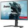 Monitor z logo "iiyama" i napisem "G-Master GB2771QSU" wyświetla grafikę futurystycznego hełmu, a na ekranie widoczne są informacje: "27” 68.5cm", "FAST IPS", "2560x1440", "200Hz", "0.5ms", "NVIDIA G-SYNC COMPATIBLE" oraz "RED EAGLE™".