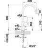 Bateria BLANCO Carena-S 520767 Chrom Bateria trójdrożna Nie
