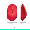 Mysz LOGITECH M330 Silent Plus Czerwony Typ myszy Optyczna