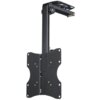 Czarny uchwyt do telewizora, przeznaczony dla ekranów o przekątnej od 19 do 46 cali, z widocznymi otworami montażowymi i regulowanym ramieniem. Produkt ma prostą, metalową konstrukcję z możliwością regulacji kąta nachylenia.