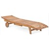 Leżak ogrodowy PADWA Lux na kółkach Akacjowy Materiał Drewno