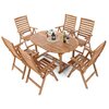 Zestaw mebli ogrodowych HOME&GARDEN Oval 6+1 Akacja Kolor Brązowy