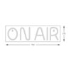 Schematyczny rysunek prostokątnego kinkietu neonowego z napisem 'ON AIR', z oznaczeniami wymiarów 710 i 170.