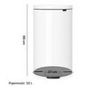Kosz na śmieci z pedałem BRABANTIA 485206 FlatBack cichy domyk, wyjmowane wiadro 30L Biały Typ Pedałowy