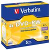 Płyta VERBATIM Matt Silver DVD+RW, 4.7 GB, 4x (5 szt.) Rodzaj nośnika DVD+RW