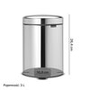 Kosz na śmieci z pedałem BRABANTIA 113147 NewIcon uszczelka przeciwzapachowa 3L Stal polerowana Pojemność [l] 3