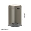 Kosz na śmieci z pedałem BRABANTIA 113246 NewIcon uszczelka przeciwzapachowa, połysk 3L Platynowy Pojemność [l] 3