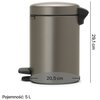 Kosz na śmieci BRABANTIA 112683 NewIcon 5L Platynowy Pojemność [l] 5