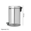 Kosz na śmieci z pedałem BRABANTIA 112041 NewIcon uszczelka przeciwzapachowa, malowany 12 L Stalowy Pojemność [l] 12
