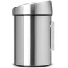 Kosz na śmieci uchylny BRABANTIA 363986 Touch Bin opcja zawieszenia na ścianie, wyjmowane wiadro 3L Stal matowa