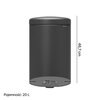 Kosz na śmieci z pedałem BRABANTIA 114182 NewIcon ciche zamykanie, przenośny 20L Szary Pojemność [l] 20
