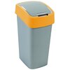 Kosz na śmieci uchylny CURVER Flip Bin szczelna pokrywa, plastik 45L Szaro-pomarańczowy