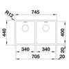 Zlewozmywak BLANCO Andano 340/340-IF 522981 Typ Wpuszczany