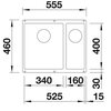 Zlewozmywak BLANCO Subline 340/160-U 523556 Tartufo Typ Podwieszany