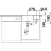 Zlewozmywak BLANCO Subline 340/160-U 523558 Antracyt Głębokość [cm] 46