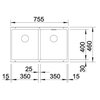 Zlewozmywak BLANCO Subline 350/350-U 523581 Tartufo Typ Podwieszany