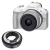 Aparat CANON EOS R50 WH Biały + Obiektyw RF-S 18-45mm IS STM + Adapter VILTROX EF-R2