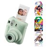 Aparat FUJIFILM Instax Mini 12 Zielony + Wkłady do aparatu FUJIFILM Instax Mini Spray Art 10 arkuszy + Wkład do aparatu FUJIFILM Instax Mini Mermaid Tail 10 arkuszy + Wkład do aparatu FUJIFILM Instax Mini Rainbow 10 arkuszy