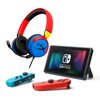 Konsola NINTENDO Switch HAC-001(-01) + Kontroler Switch Czerwono-niebieski + Słuchawki HYPERX Cloud Mini Nauszne Wielokolorowy