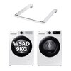 Pralka SAMSUNG WW90CGC04DAH AI Energy EcoBubble 9kg 1400 obr + Suszarka SAMSUNG DV5000D DV90DG52A0AE z pompą ciepła Optimal Dry + Łącznik SAMSUNG SKK-5EW