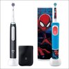 Szczoteczka magnetyczna ORAL-B iO 3 White Clean Czarny (końcówka wybielająca + pokrowiec) + Szczoteczka rotacyjna ORAL-B Kids Pro Spiderman + Etui