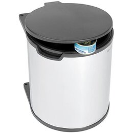 Kosz na śmieci do zabudowy BRABANTIA De Luxe bezdotykowy, wyjmowane wiadro, stal 15L Srebrny