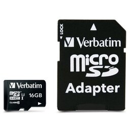 Karta pamięci VERBATIM microSDHC 16GB + Adapter