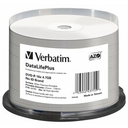 Płyta VERBATIM Printable Thermal DVD-R, 4.7 GB, 16x (50 szt.)