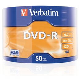 Płyta VERBATIM Matt Silver Wrap Spindle DVD-R, 4.7 GB, 16x (50 szt.)