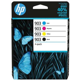 Zestaw tuszów HP 903 Instant Ink Czarny 12.4 ml, Błękitny 4.5 ml, Purpurowy 4.5 ml, Żółty 4.5 ml 6ZC73AE