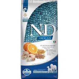 Karma dla psa FARMINA N&D Ocean Adult Medium&Maxi Dorsz z orkiszem z owsem i pomarańczą 12 kg