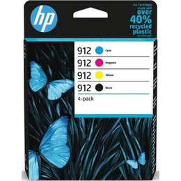 Zestaw tuszów HP 912 Instant Ink Czarny 8.29 ml, Błękitny 2.93 ml, Purpurowy 2.93 ml, Żółty 2.93 ml 6ZC74AE