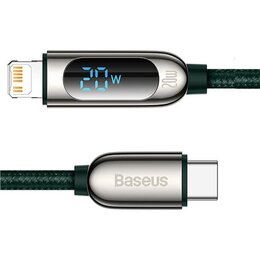 Kabel USB-C - Lightning BASEUS CATLSK-A06 z wyświetlaczem LCD 20W 2 m Zielony