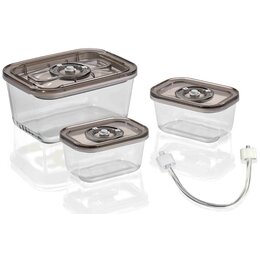 Pojemnik próżniowy CASO VacuBoxx Eco-Set Brązowo-przezroczysty