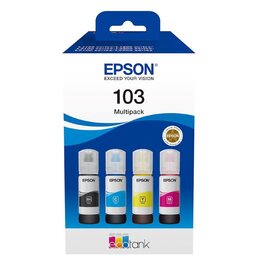 Zestaw tuszów EPSON EcoTank 103 Czarny 65 ml, Błękitny 65 ml, Purpurowy 65 ml, Żółty 65 ml C13T00S64A