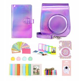 Zestaw akcesoriów LOVEINSTANT 8w1 do FUJIFILM Instax Mini 11 Fioletowy Błysk