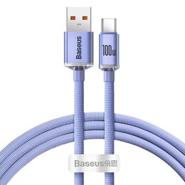 Kabel USB - USB-C BASEUS Crystal Shine 100W 1.2 m Fioletowy